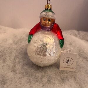 Christopher Radko Snowballin Kid‎ Red Shirt Christmas Ornament